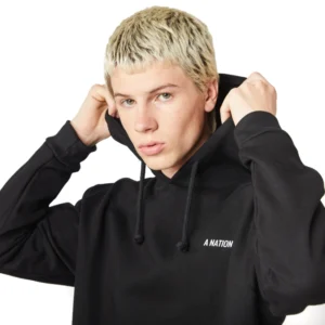 BUZO A NATION BASIC HOODIE BLACK-M - Imagen 3